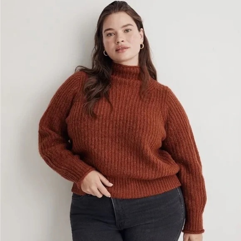 NOT FOR SALE Mockneck Wool Blend Sweater Heather Cinnabar Plus Size 4X‎